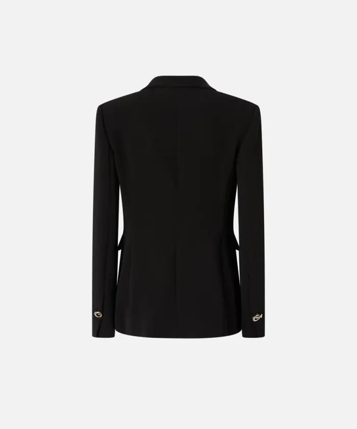 Women Jackets Pinko Technical Cady Blazer With Metal Buttons Limo Black Women Jackets Pinko Technical Cady Blazer With Metal Buttons Limo Black