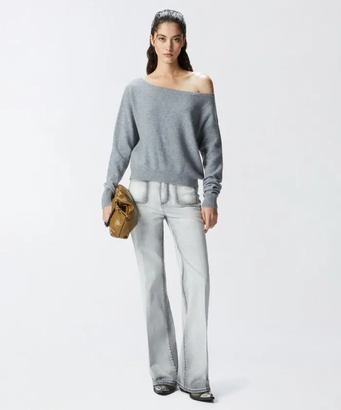 Women Jeans Pinko Light Grey Flared Jeans Light Grey Wash