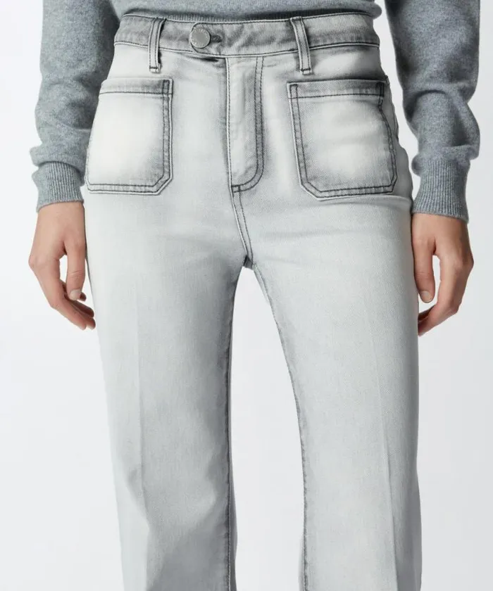 Women Jeans Pinko Light Grey Flared Jeans Light Grey Wash Women Jeans Pinko Light Grey Flared Jeans Light Grey Wash