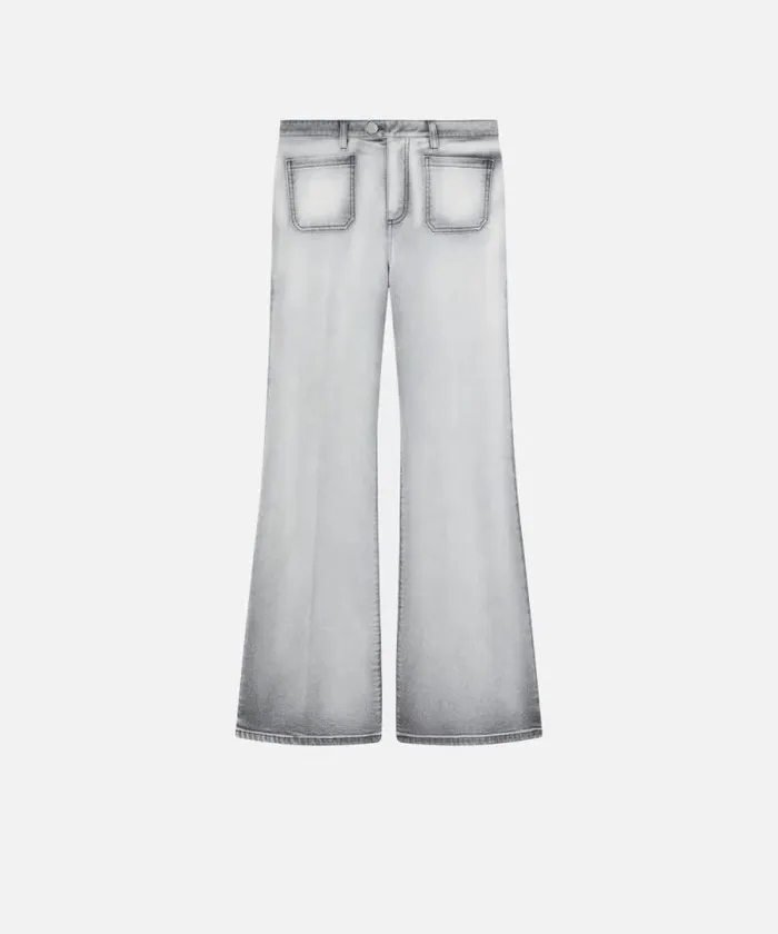 Women Jeans Pinko Light Grey Flared Jeans Light Grey Wash Women Jeans Pinko Light Grey Flared Jeans Light Grey Wash