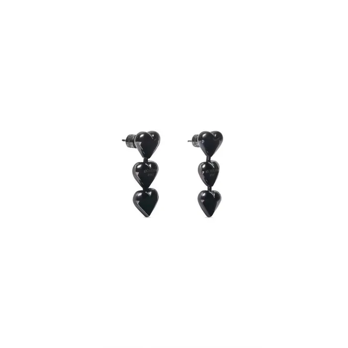 Women Jewellery Balenciaga Heart Earrings In Black