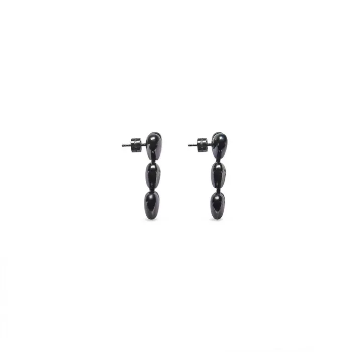 Women Jewellery Balenciaga Heart Earrings In Black