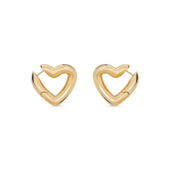 Women Jewellery Balenciaga Loop Heart Earrings In Gold