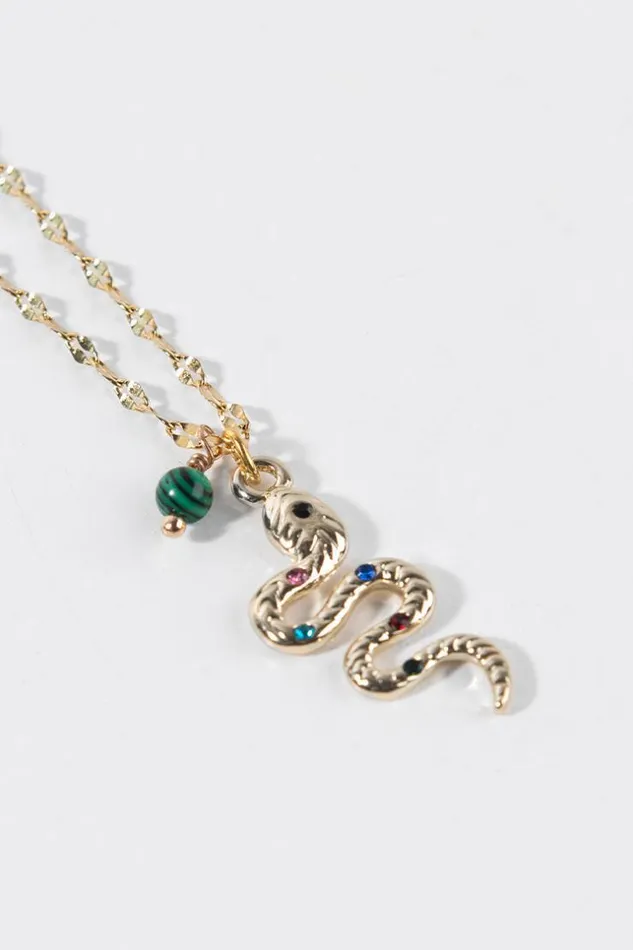 Women Jewellery Cupshe Katerina Animal Print Snake Necklace Multicolor