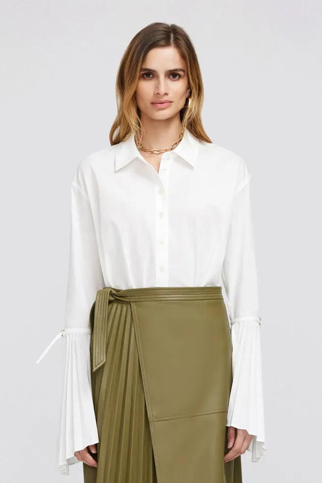 Women Jordy Shirt White Jonathan Simkhai Tops and Bodysuits