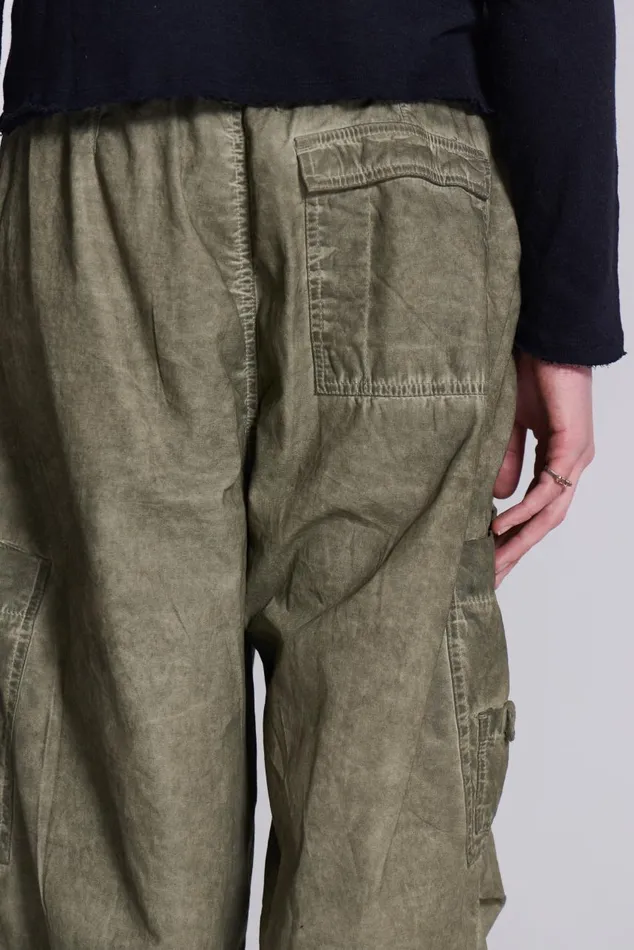 Women Khaki Oil Wash Parachute Cargo Pants Jaded London Trousers and Pants