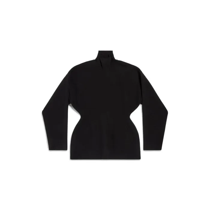 Women Knitwear Balenciaga Hourglass Turtleneck Sweater In Black