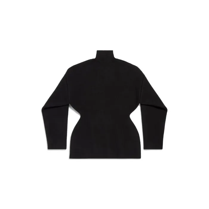 Women Knitwear Balenciaga Hourglass Turtleneck Sweater In Black
