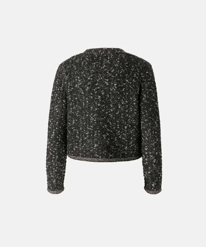 Women Knitwear Pinko Cropped Cardigan With Sequins And Vneck Blackbrownwhite Women Knitwear Pinko Cropped Cardigan With Sequins And Vneck Blackbrownwhite