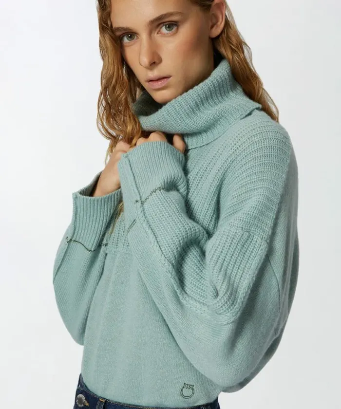 Women Knitwear Pinko Fine Wool And Cashmere Turtleneck Jumper Feldspar Women Knitwear Pinko Fine Wool And Cashmere Turtleneck Jumper Feldspar