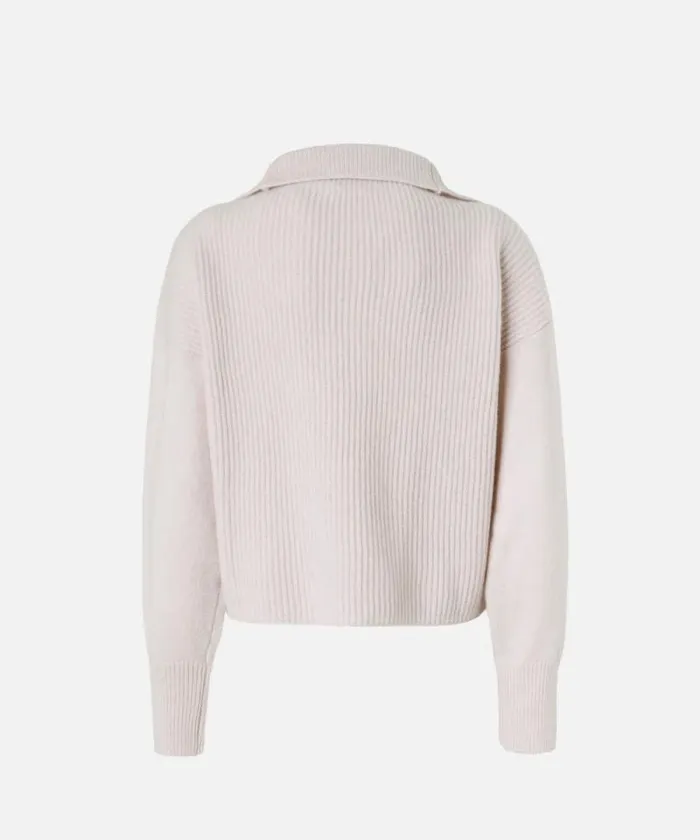 Women Knitwear Pinko Ribbed Jumper With Zip Neck Smoky Pink