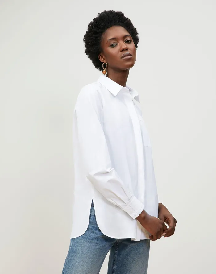 Women Lafayette 148 New York Blouses and Shirts PlusSize Ruxton Shirt In Italian Sculpted Kindcotton White Women Lafayette 148 New York Blouses and Shirts PlusSize Ruxton Shirt In Italian Sculpted Kindcotton White