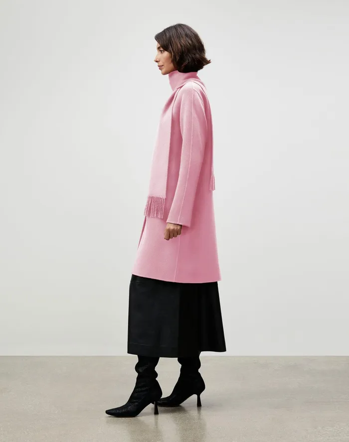 Women Lafayette 148 New York Coats Luxe Cashmere Dawson Coat Pink Salt1