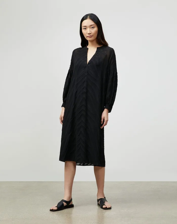 Women Lafayette 148 New York Dresses Maylin Dress In Refined Italian Zevron Jacquard Black Women Lafayette 148 New York Dresses Maylin Dress In Refined Italian Zevron Jacquard Black
