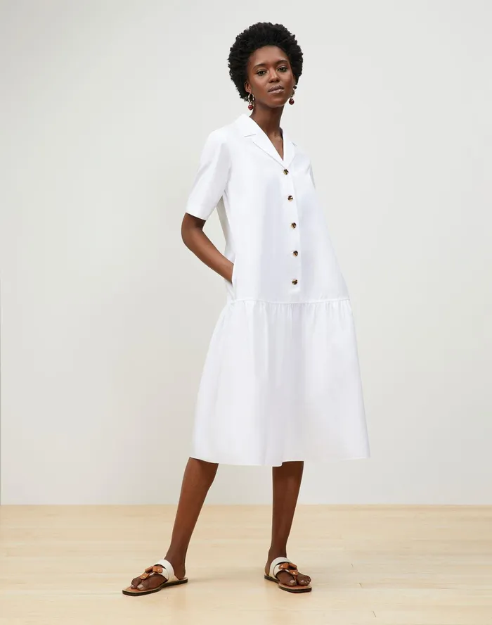 Women Lafayette 148 New York Dresses Orion Shirtdress In Italian Sculpted Kindcotton White Women Lafayette 148 New York Dresses Orion Shirtdress In Italian Sculpted Kindcotton White
