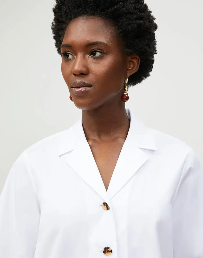 Women Lafayette 148 New York Dresses Orion Shirtdress In Italian Sculpted Kindcotton White