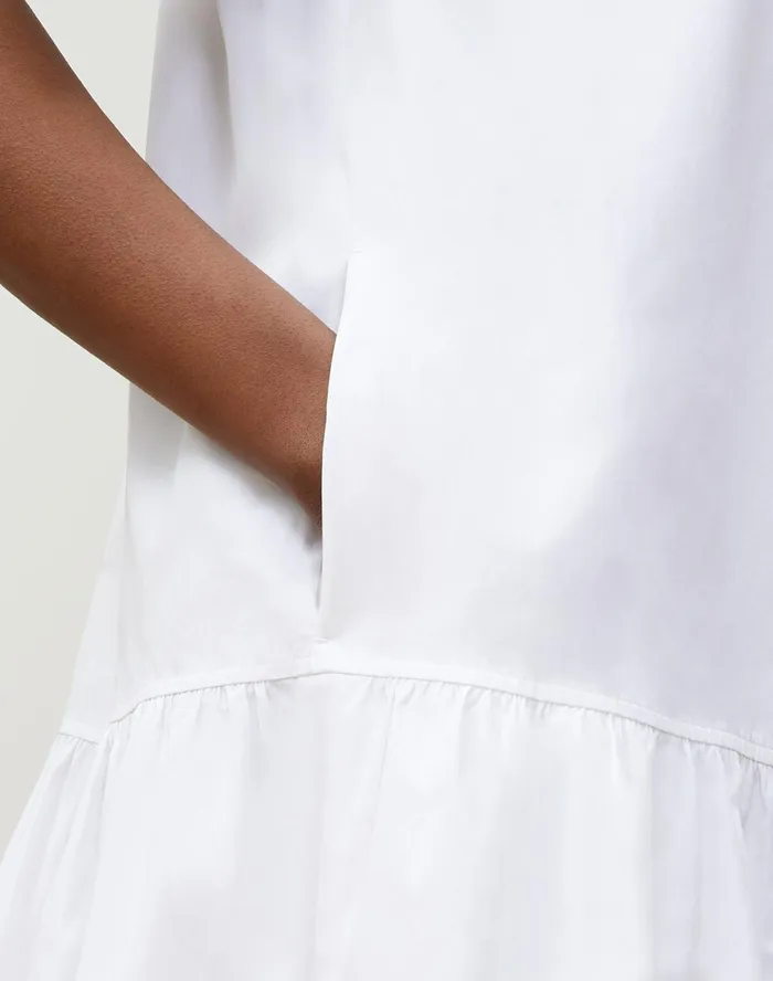 Women Lafayette 148 New York Dresses Orion Shirtdress In Italian Sculpted Kindcotton White