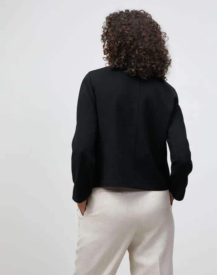 Women Lafayette 148 New York Jackets and Blazers Petite Griffith Jacket In Finesse Crepe Black