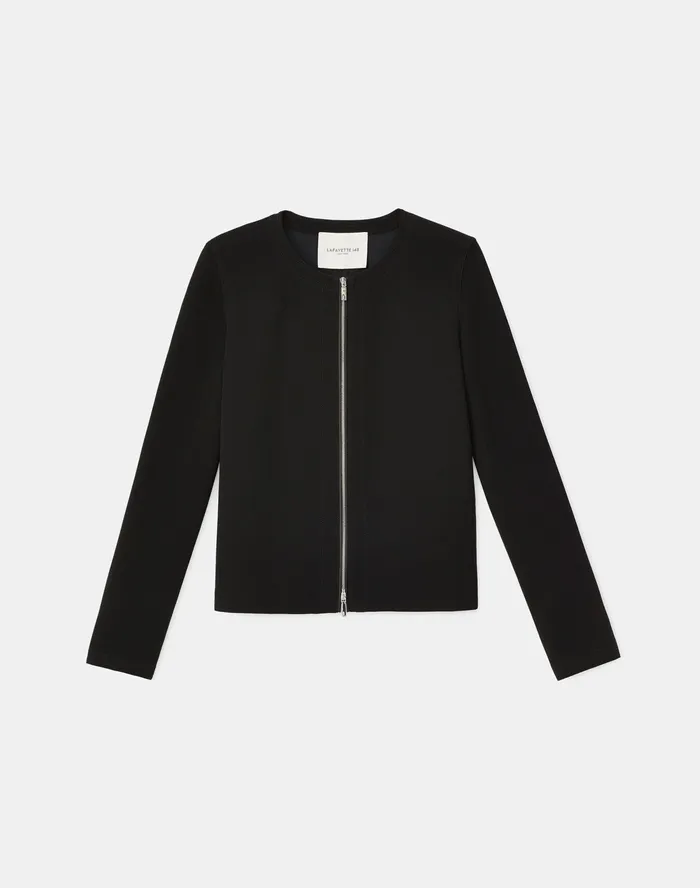 Women Lafayette 148 New York Jackets and Blazers Petite Griffith Jacket In Finesse Crepe Black