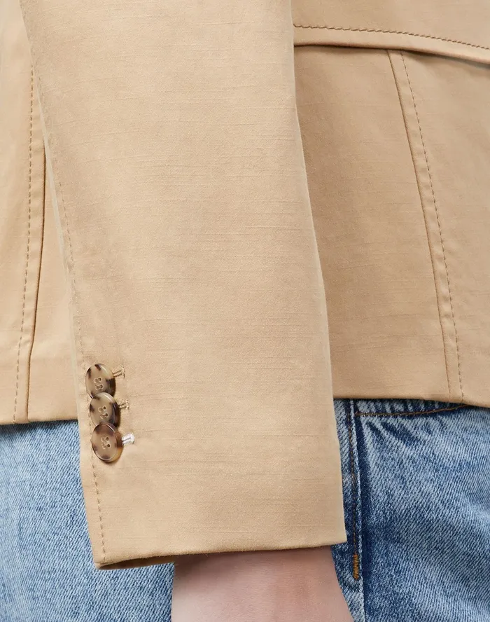 Women Lafayette 148 New York Jackets and Blazers Thatcher Blazer In Skylight Cotton Honeynut
