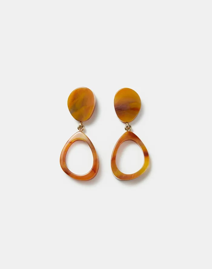 Women Lafayette 148 New York Jewelry Marbled Irregular Circle Earring Citrus Orange Multi Women Lafayette 148 New York Jewelry Marbled Irregular Circle Earring Citrus Orange Multi