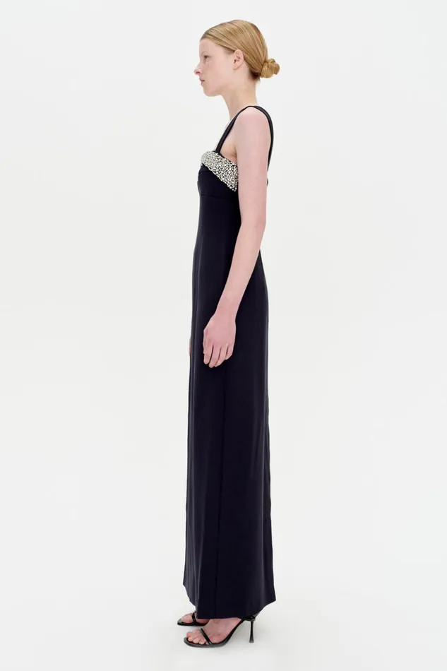 Women Lennox Gown EXCLUSIVE Black Jonathan Simkhai Dresses and Jumpsuits