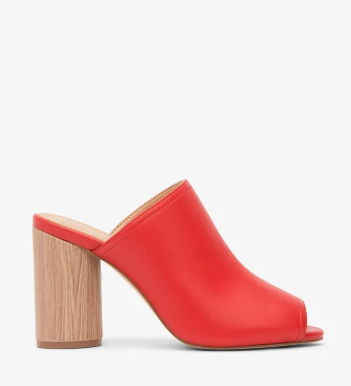 Women Leone Vegan High Heel Mules Ruby Matt and Nat Heels