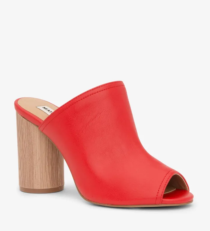 Women Leone Vegan High Heel Mules Ruby Matt and Nat Heels