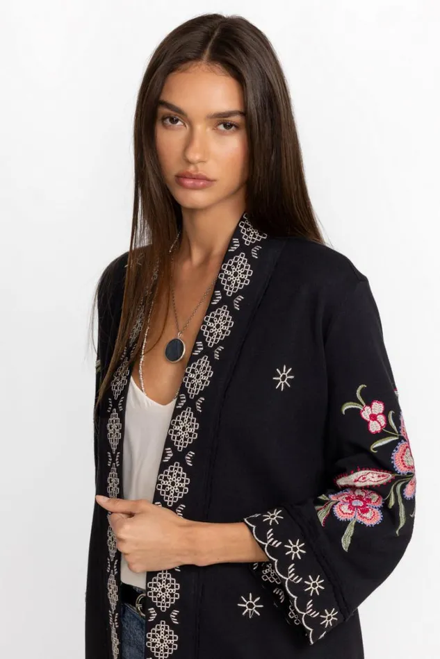 Women LIBBI FRENCH TERRY KIMONO COAT Black Johnny Was Kimonos Women LIBBI FRENCH TERRY KIMONO COAT Black Johnny Was Kimonos