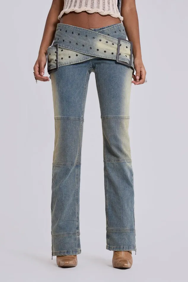 Women Light Blue Denim Assassin Slim Leg Jeans Jaded London Jeans