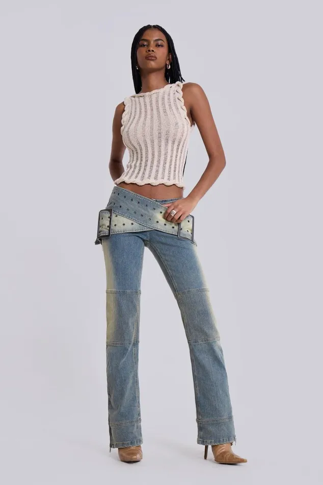 Women Light Blue Denim Assassin Slim Leg Jeans Jaded London Jeans
