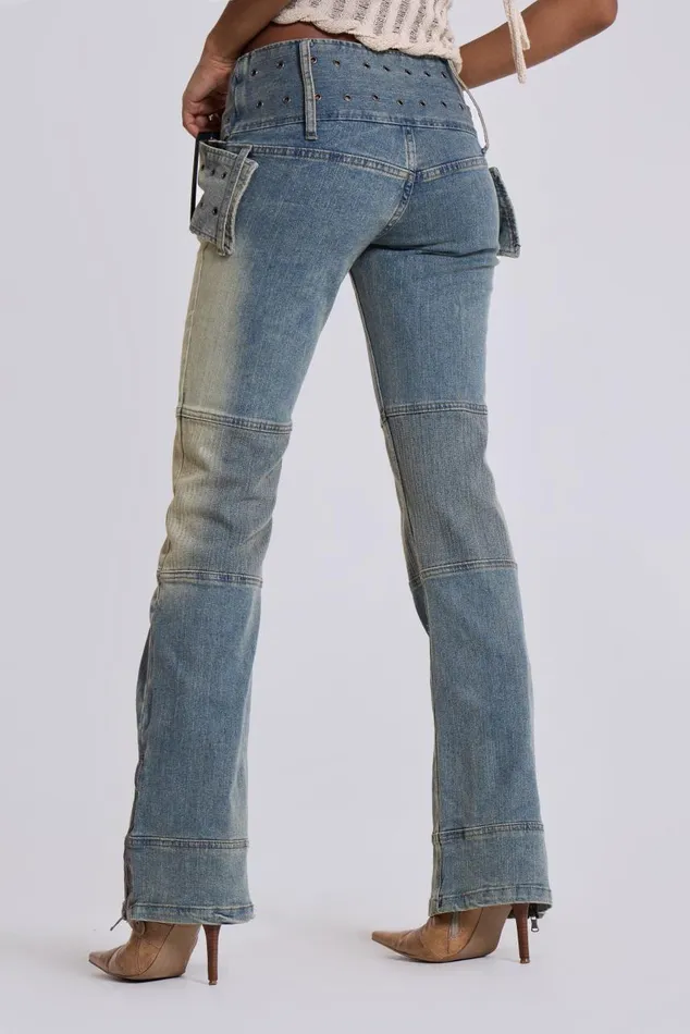 Women Light Blue Denim Assassin Slim Leg Jeans Jaded London Jeans
