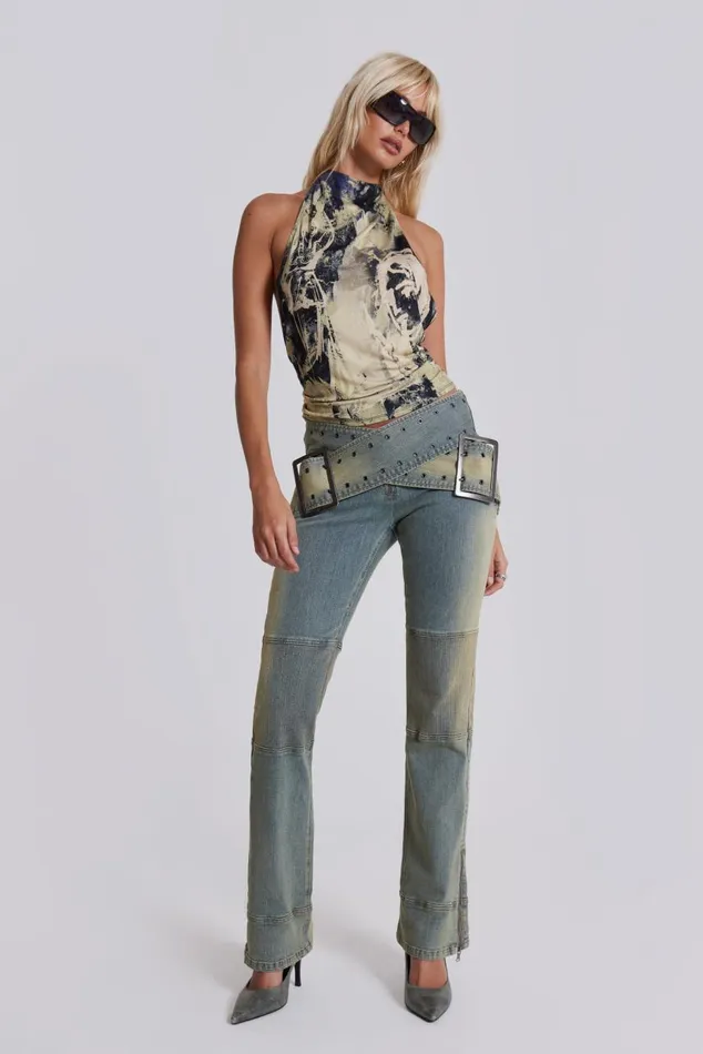 Women Light Blue Denim Assassin Slim Leg Jeans Jaded London Jeans