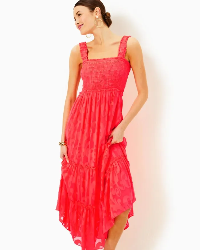 Women Lilly Pulitzer Dresses Carlynn Satin Maxi Bow Dress True Navy Women Lilly Pulitzer Dresses Carlynn Satin Maxi Bow Dress True Navy