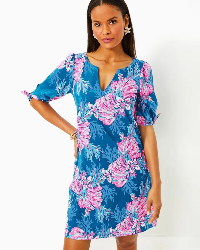 Women Lilly Pulitzer Dresses Jazmyn Linen Tunic Dress Lunar Blue Bimini Stripe Women Lilly Pulitzer Dresses Jazmyn Linen Tunic Dress Lunar Blue Bimini Stripe