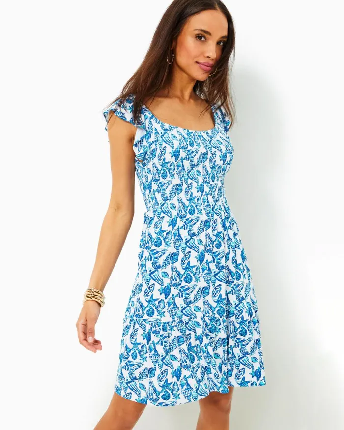 Women Lilly Pulitzer Dresses Siarra Stretch Dress Resort White Caliente Pucker Jacquard Women Lilly Pulitzer Dresses Siarra Stretch Dress Resort White Caliente Pucker Jacquard