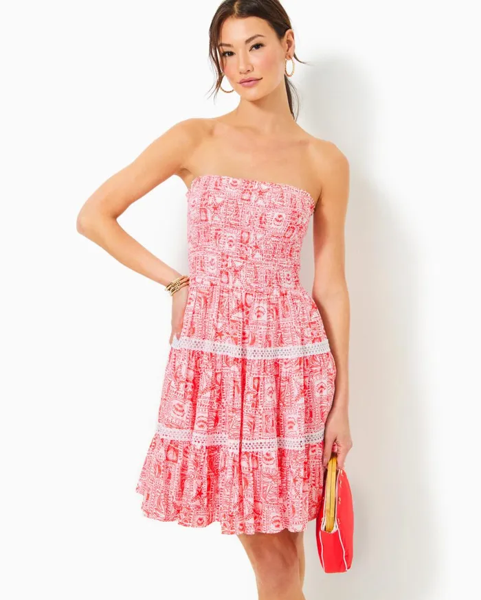 Women Lilly Pulitzer Dresses Siarra Stretch Dress Resort White Caliente Pucker Jacquard Women Lilly Pulitzer Dresses Siarra Stretch Dress Resort White Caliente Pucker Jacquard