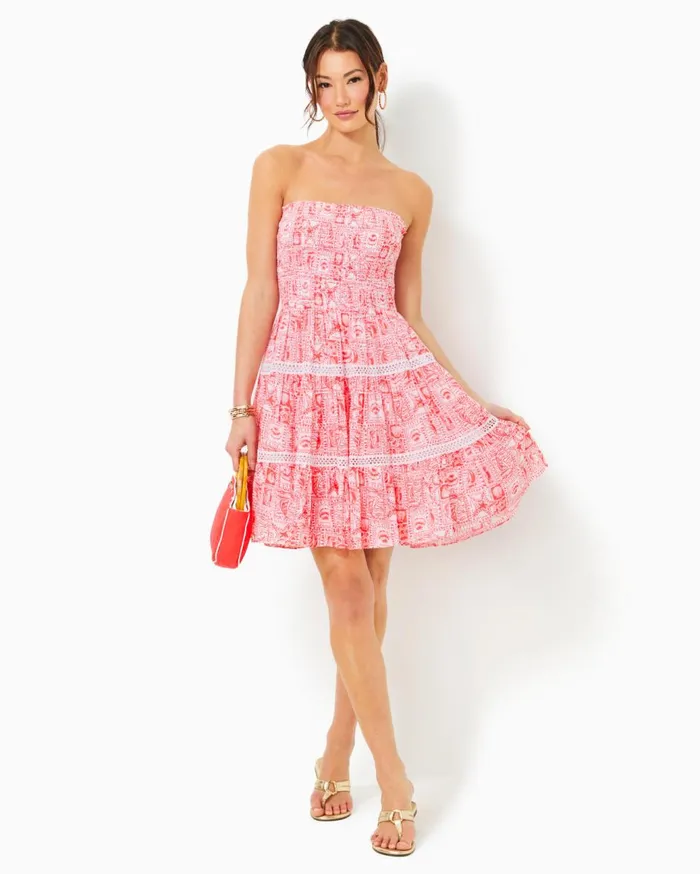 Women Lilly Pulitzer Dresses Siarra Stretch Dress Resort White Caliente Pucker Jacquard Women Lilly Pulitzer Dresses Siarra Stretch Dress Resort White Caliente Pucker Jacquard