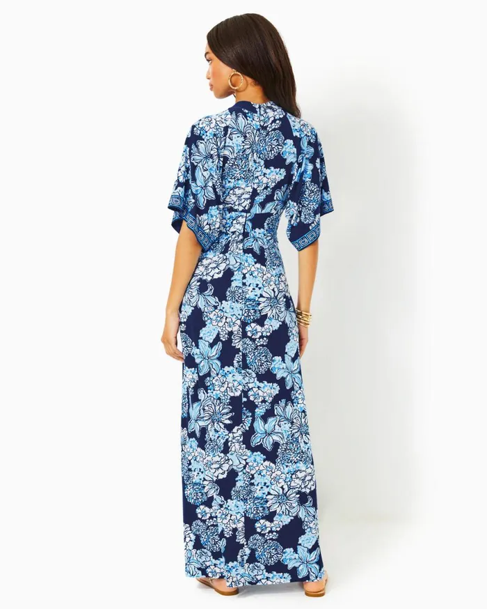 Women Lilly Pulitzer Dresses Wisteria VNeck Maxi Dress Low Tide Navy Bouquet All Day Engineered Knit Maxi Dre Women Lilly Pulitzer Dresses Wisteria VNeck Maxi Dress Low Tide Navy Bouquet All Day Engineered Knit Maxi Dre