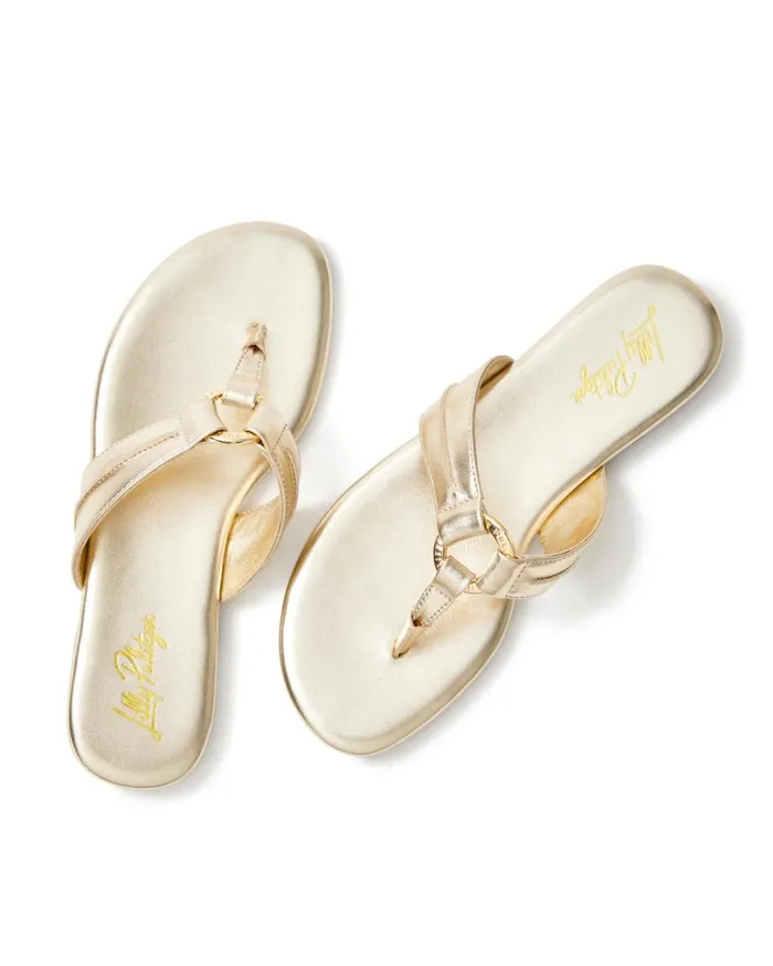 Women Lilly Pulitzer Shoes McKim Sandal Gold Metallic Women Lilly Pulitzer Shoes McKim Sandal Gold Metallic