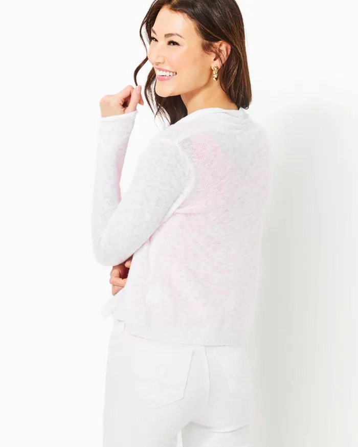Women Lilly Pulitzer Tops Faretta Cardigan Resort White