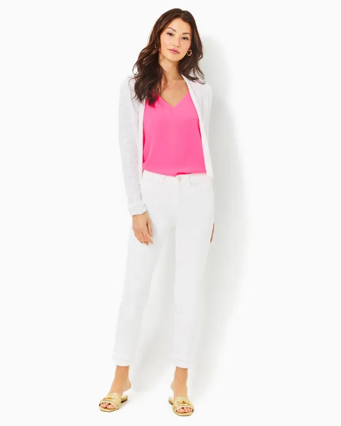 Women Lilly Pulitzer Tops Faretta Cardigan Resort White
