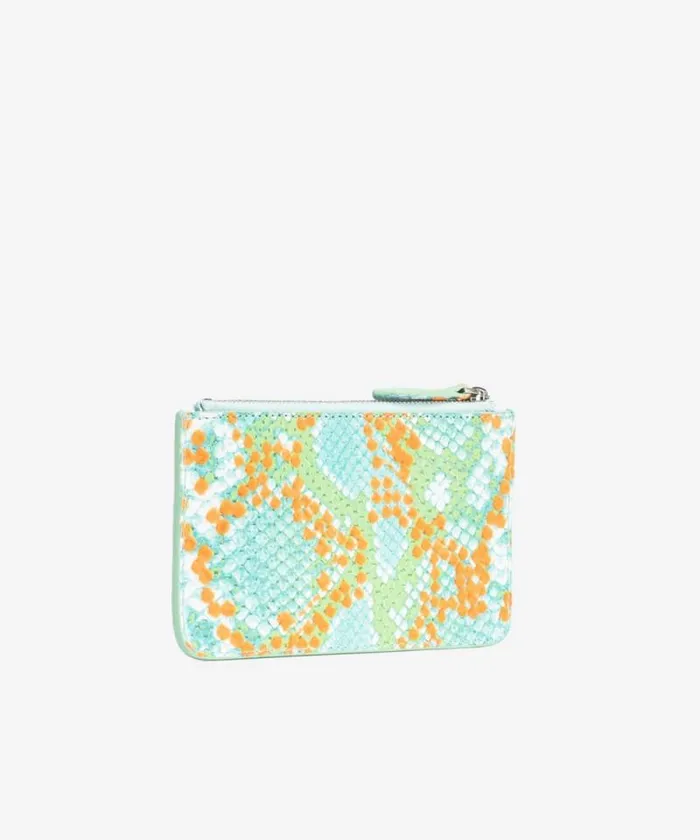 Women Limited Edition Pinko PINKO Galleria Flat Pouch In Reptile Skin Multgreenorangeold Silver Women Limited Edition Pinko PINKO Galleria Flat Pouch In Reptile Skin Multgreenorangeold Silver