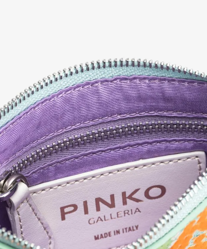 Women Limited Edition Pinko PINKO Galleria Flat Pouch In Reptile Skin Multgreenorangeold Silver Women Limited Edition Pinko PINKO Galleria Flat Pouch In Reptile Skin Multgreenorangeold Silver