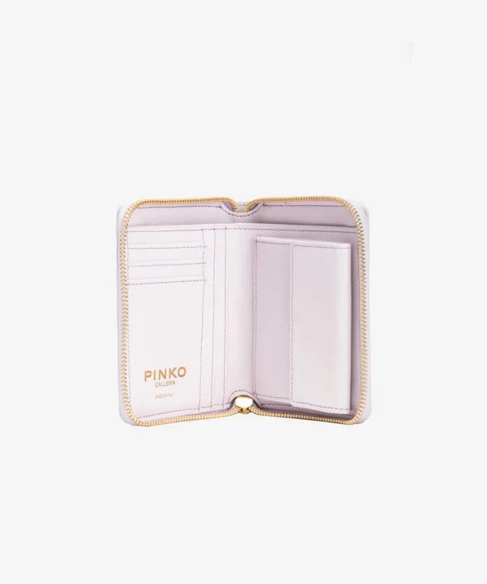 Women Limited Edition Pinko PINKO Galleria Square Ziparound Wallet In Shiny Crocprint Leather Lilaclightgold Women Limited Edition Pinko PINKO Galleria Square Ziparound Wallet In Shiny Crocprint Leather Lilaclightgold