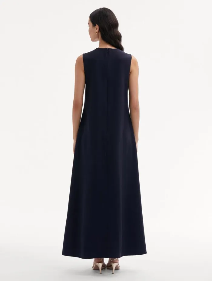 Women Marbled Tulip Maxi Dress Navy Red Oscar De La Renta Dresses Women Marbled Tulip Maxi Dress Navy Red Oscar De La Renta Dresses