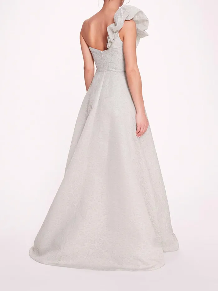 Women Marchesa Dresses Cloque Draped Gown Mint Women Marchesa Dresses Cloque Draped Gown Mint