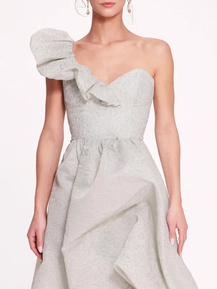 Women Marchesa Dresses Cloque Draped Gown Mint Women Marchesa Dresses Cloque Draped Gown Mint
