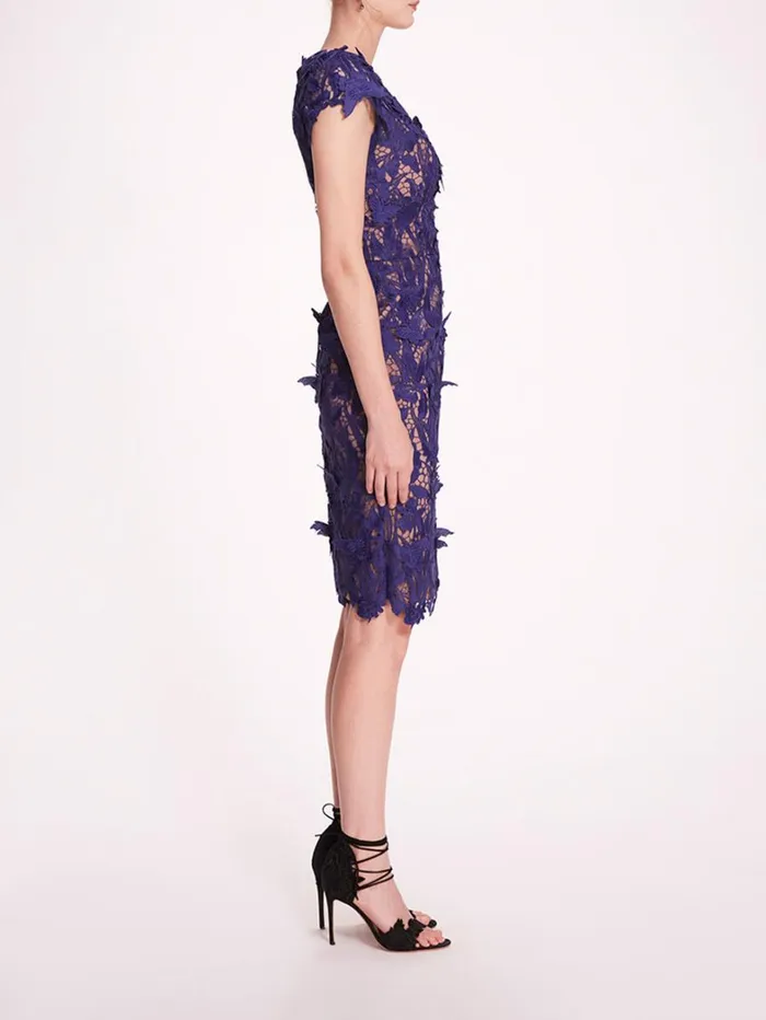 Women Marchesa Dresses Organic Lace Mini Dress Navy Women Marchesa Dresses Organic Lace Mini Dress Navy