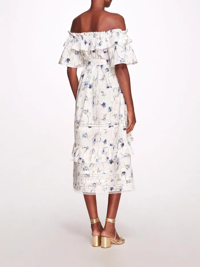 Women Marchesa Dresses Rosie Ivory Navy